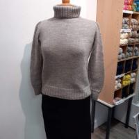 Col roulé gris femme